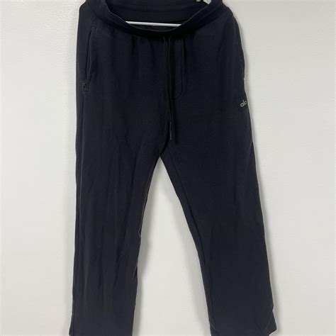 Black "ALO" Stretch Sweatpants! Wore a good bit,... - Depop