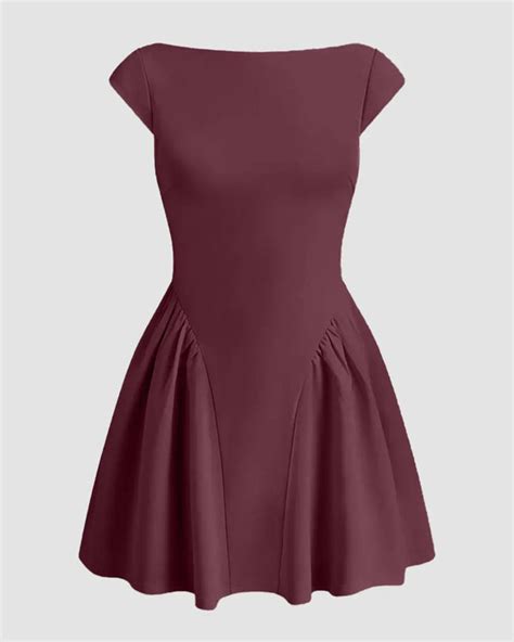 Solid A-Line Maroon Dress – Littlebox India