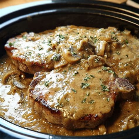 Creamy Smothered Crock Pot Pork Chops: Fall-Apart Tender