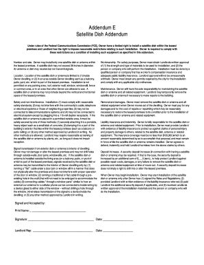 Fillable Online Addendum E Satellite Dish Addendum - West Point Family ...