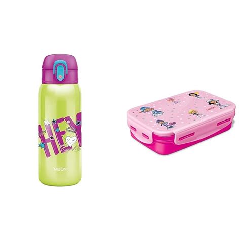 Milton Jolly 475 Thermosteel Kids Water Bottle, 390 ml, Green & Milton ...