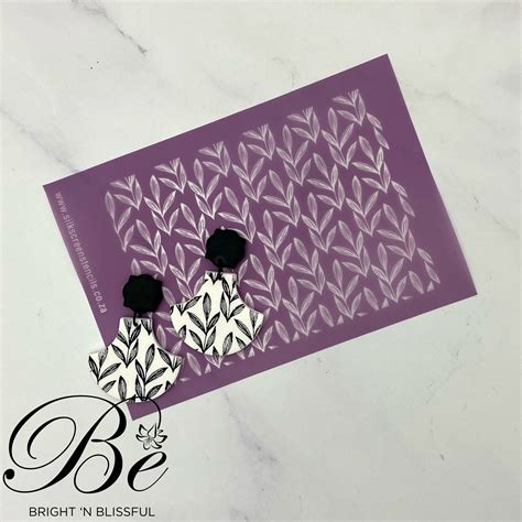 Leaves Polymer Clay Silk Screen Stencil UK pattern - Etsy UK
