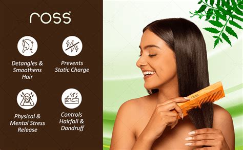 Buy Ross Neem Wood Comb – Oil-Treated with Kacchi Neem, Bhringraj & 15 ...