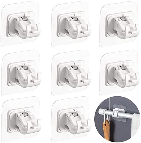 Fixing Rod Holder Curtains Bracket Crossbar Hook Self Adhesive Curtain ...