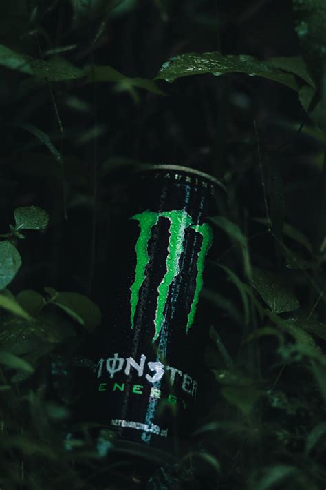 Download Monster Energy Drink With Leaves Wallpaper | Wallpapers.com
