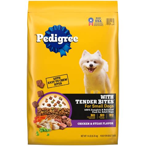 Pedigree Small Adult Dog Food, Complete Nutrition Tender Bites Chicken ...