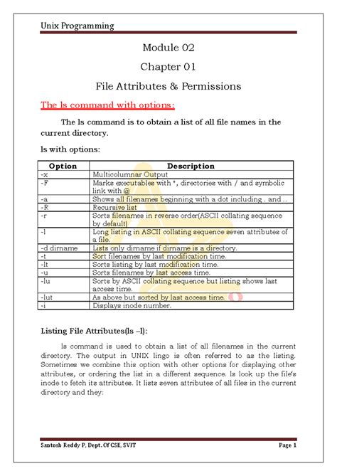 UNIX Mod2@Az Documents - Module 02 Chapter 01 File Attributes ...
