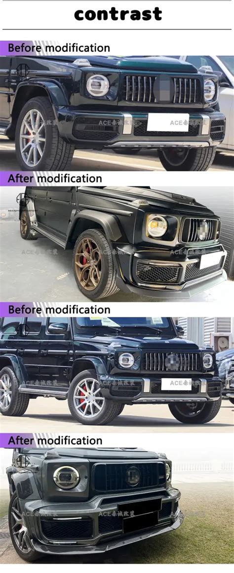 Upgrade Rocket B900 Style Dry Carbon Fiber Body Kit Front Lip for Benz ...