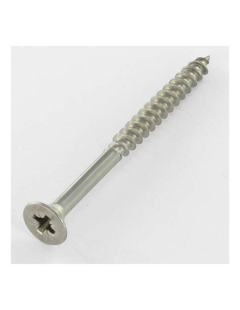 VBA Vis bois agglo Inox A2 Tête fraisée TF Pozi 5X60 Filetée sur 36-1 ...