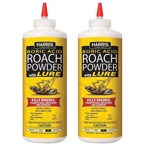 Harris Boric Acid Roach Killer, 16 oz, 2 Pack, Kills Roaches, Water ...