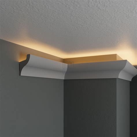 Grey Ceiling Coving, Black Crown Molding Indirect Lighting Cornice ...
