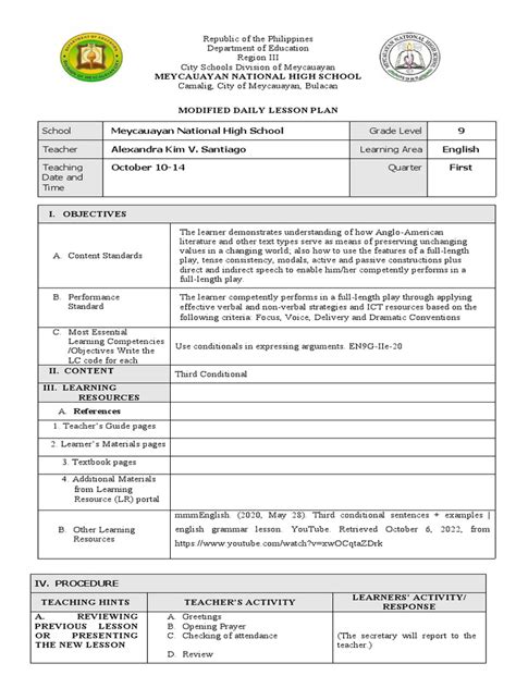 Image result for Daily Lesson Plan