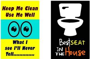 Funny Quote Sticker Poster Combo|Keep Me Clean|Poster for Washroom ...