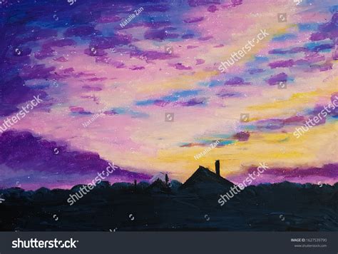 Oil Pastels Paintings Sunset