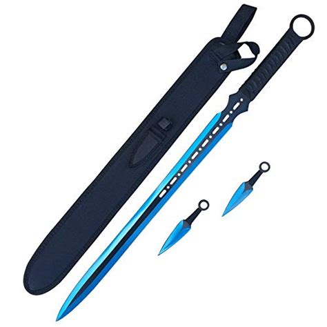 Buy Hero's Edge 27" Blue Katana Survival 2 Tone Full Tang Machete with ...