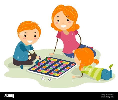 Kids Playing Board Game Clipart