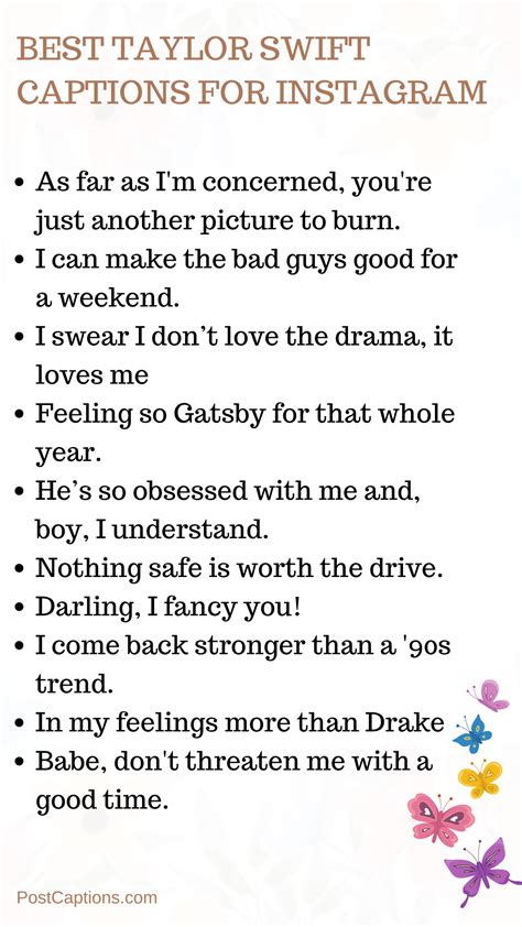 150 Best Taylor Swift Captions for Instagram - PostCaptions.com