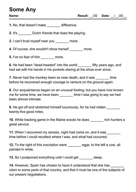 Some Any Worksheet PDF 的图像结果