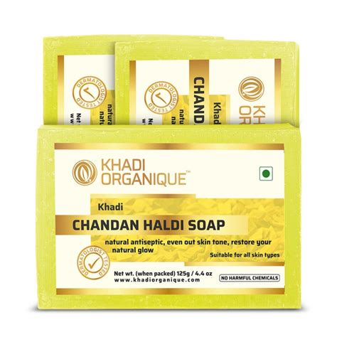 Buy Khadi Organique Chandan Haldi Soap (Pack Of 3) Online In India