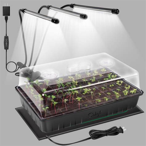 Amazon.com : SOLIGT 60 Cell Seed Starter Kit with Grow Light and Heat ...