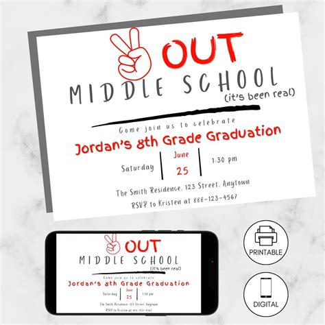 Image result for Middle School Graduation Invitations