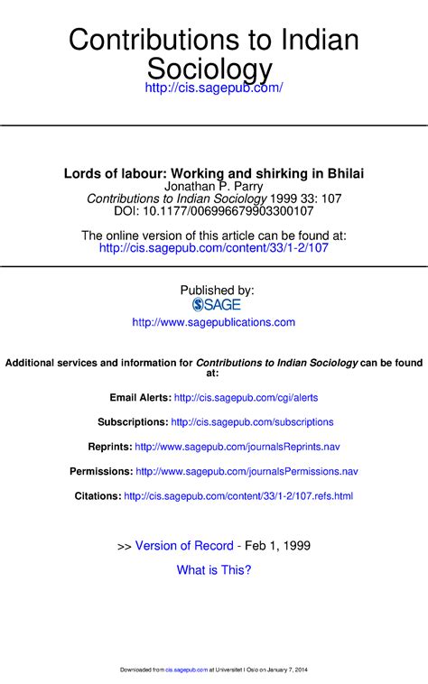 C - Lecture notes 2 - ####### cis.sagepub/ Sociology Contributions to ...