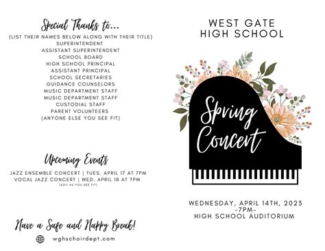 Image result for MTSU Concert Program Template