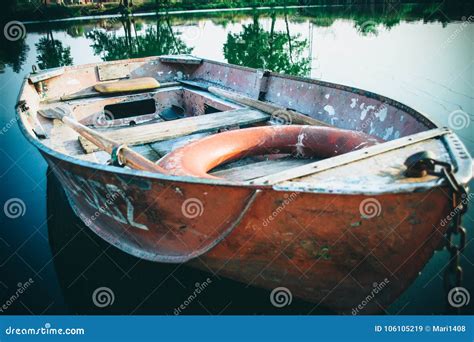 Old Shabby and Worn Boats Different Colors on the Dock Pier Stock Image ...