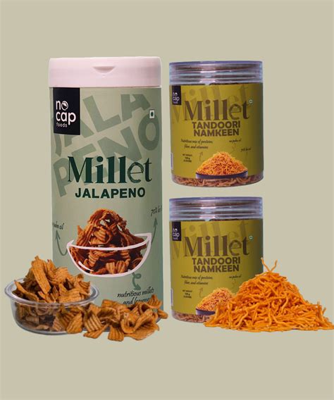 Combo | Millets Jalapeno Chips 150g & Millet Tandoori Namkeen 120g (2 ...