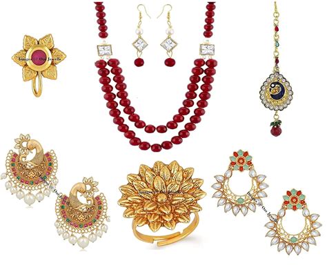 Buy Om Jewells Alloy and Kundan Necklace With Earrings, Adjustable ...