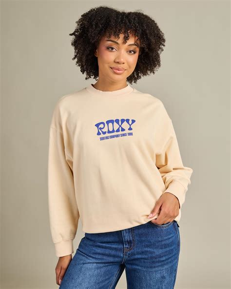 Shop Roxy Lineup Sweatshirt In Parchment - Fast Shipping & Easy Returns ...
