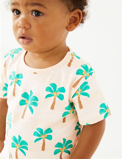 Buy Pure Cotton Palm Tree T-Shirt (0-3 Yrs) at Marks & Spencer