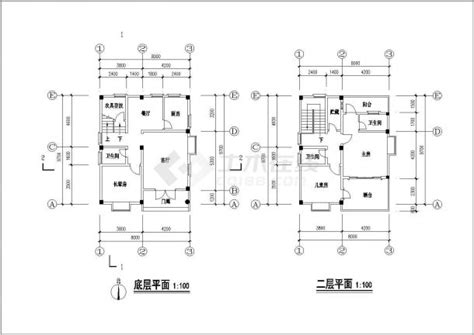 225平米2层混合结构乡村住宅楼建筑设计CAD图纸_土木在线