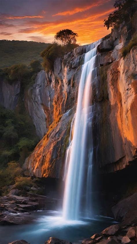 Waterfall Sunset 的图像结果