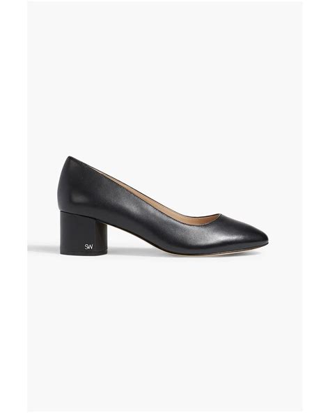 Stuart Weitzman Bridget Leather Pumps in Black | Lyst