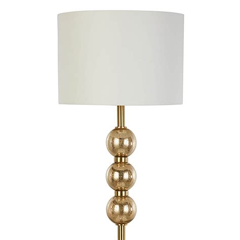 Providence Brass Stacked Orb Floor Lamp with White Fabric Drum Shade, 60"