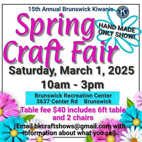 Brunswick Kiwanis Spring Craft Fair, Brunswick Recreation Center 3637 ...