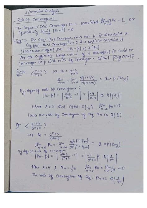 Numerical Analysis: Convergence Rates and Root-Finding Methods - Studocu