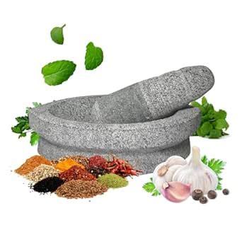 Buy NOMZ Kalvam Stone Mortar Pestle - 1 Cup (8x5.5") | Versatile Boat ...
