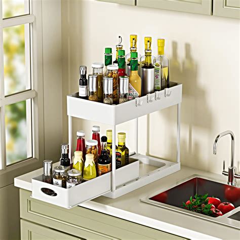 Buy Appolab 2-Tier Under Sink Organizer with Sliding Storage Drawer ...