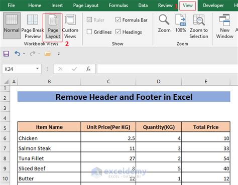 Image result for Excel Remove Header