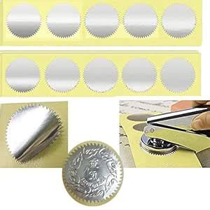 MDLG 100pcs Silver Vintage Embosser Stamp Sealing Blank Certificate ...