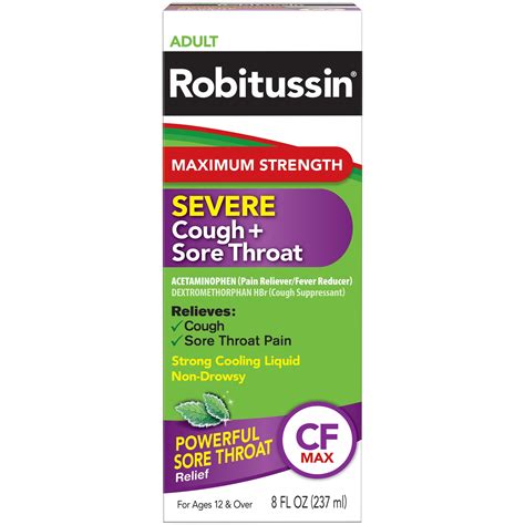 Robitussin Adult Max Strength Severe Cough and Cold Medicine, 8 Fl Oz ...