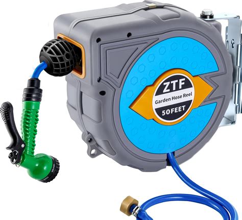 Amazon.com: ZTF Retractable Garden Water Hose Reel, Wall Mounted Water ...