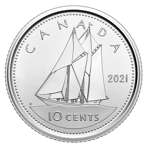 2021 Canadian 10-Cent Bluenose Schooner Dime Coin (Brilliant Uncirculated)
