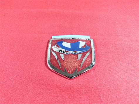 DODGE VIPER Chrome/Red VIPERS Head Emblem NEW OEM MOPAR - KLP Customs