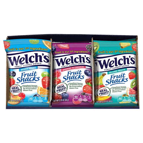Welch's Fruit Snacks, Variety Pack, 2.25 Ounce, Mixed Fruit, Berries, Cherries, 20 Ct - Walmart.com