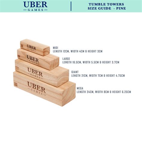 Uber Games Tumble Towers - Pine - In Storage Bag - 5 Sizes