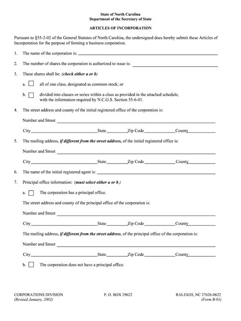 2002 Form NC B-01 - Blank Fillable Template | Fill Out, Print ...