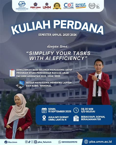 KULIAH PERDANA PBA UMM T.A. 2025-2026: SIMPLIFY YOUR TASKS WITH AI ...